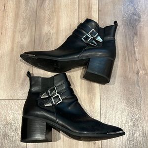 Moto Boots with Chrome buckles